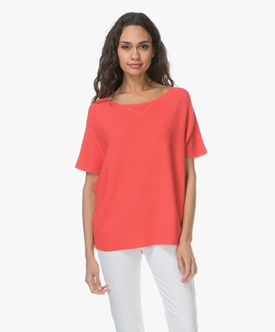 Drykorn Samilia Knitted Top - Coral Red