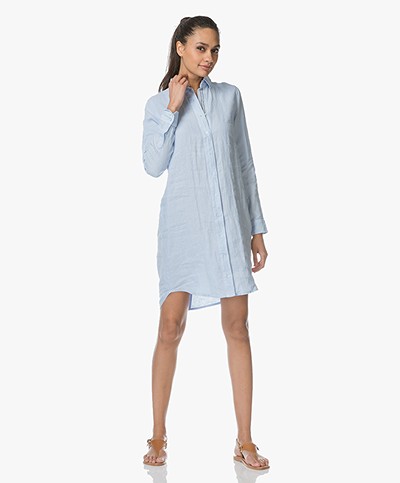 Josephine & Co Lyda Linen Shirt Dress - Light Blue