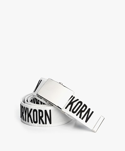 Drykorn Reliable Logo Belt - White/Black
