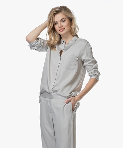 Calvin Klein Striped Pajama Blouse - Gaze