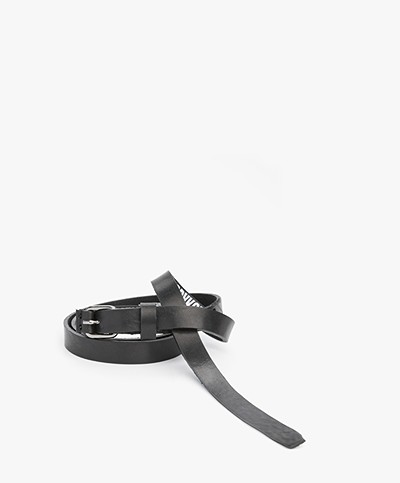 Drykorn Greedy Thin Leather Belt - Black