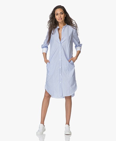 Filippa K Cotton Striped Shirt Dress - White/Blue