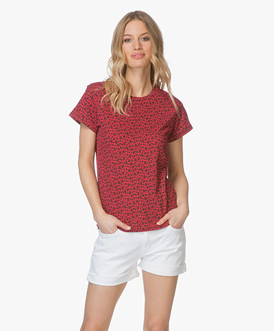 Ragdoll LA Vintage T-shirt met Print - Rood Luipaard