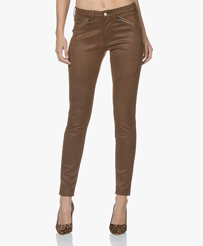 Indi & Cold Structured Faux-leather Pants - Tabaco