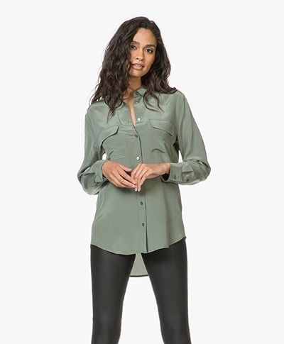Equipment Signature Washed-silk Blouse - Camouflage