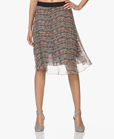 LaSalle Chiffon A-line Skirt with Print - Dots