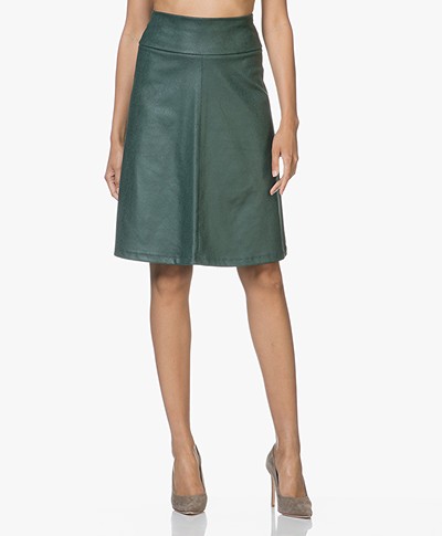 Kyra & Ko Lara A-line Skirt in Faux Craquele Leather - Bottle