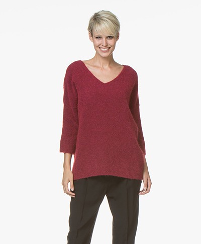 no man's land Mohair Sweater - Ruby