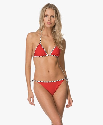 Petit Bateau Flo Bikini with Striped Detailing - Red