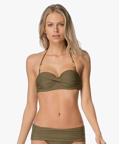 Calvin Klein Front Twist Bandeau Top - Military Olive 