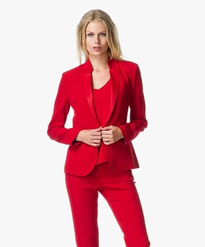 Grace MMXIII Caitlin Crepe Stretch Jacket - True Red