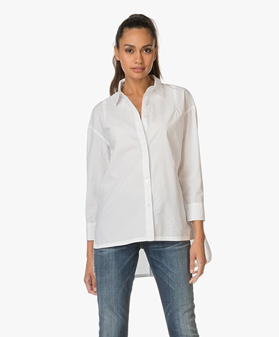 FRAME Le Oversized Poplin Shirt - White
