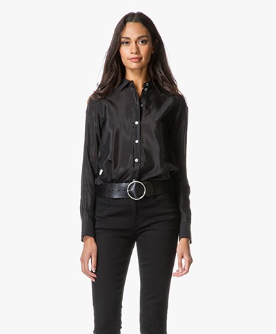 Filippa K Transparent Silk Shirt - Black