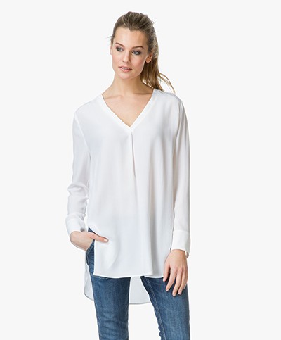 Charli Scarlet Washed Silk Blouse - Off-white