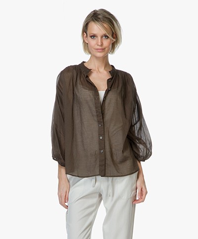 Closed Cotton Voile Blouse - Taupe