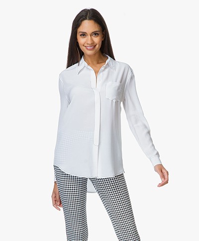 Equipment Reese Silk Shirt - Bright White/Black