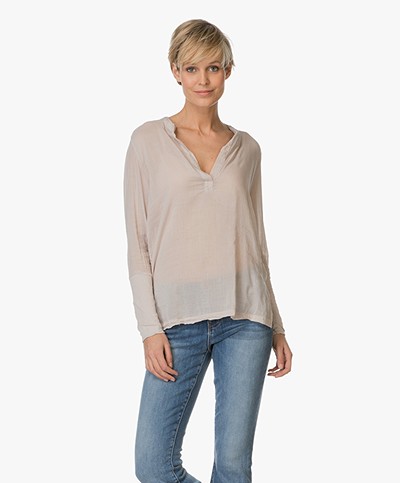 BRAEZ Breezy Blouse in Cotton and Viscose - Mud