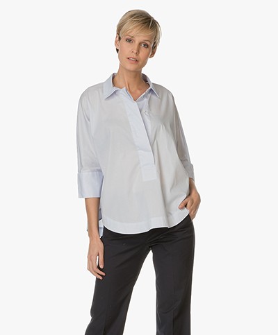 Repeat Cotton Blouse - Water