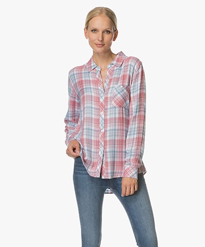 Rails Hunter Checkered Blouse - Rosewood/Sky