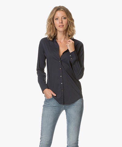 Closed Annie Cotton Stretch Blouse - Navy 