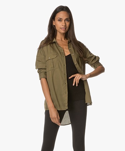 Sincerely Jules Luca Button Up Shirt - Army Green 