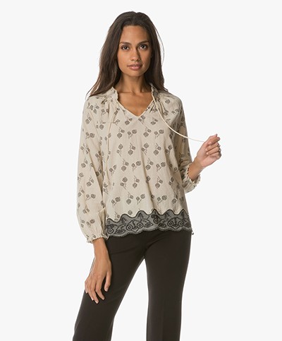 Indi & Cold Blouse with Lace - Hueso 