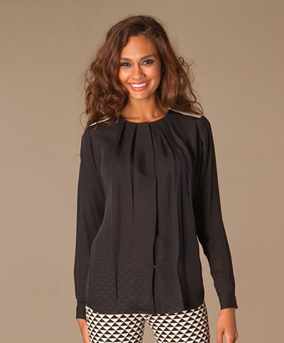 By Malene Birger Tianolla Blouse - Black/Off-White
