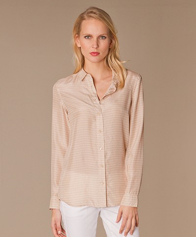 Closed Silk Blouse - Blanched Almond