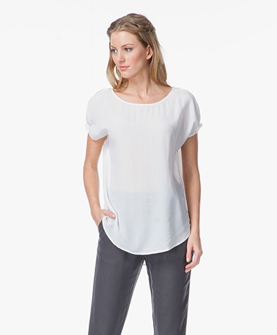 No Man's Land Loose fit Silk Top - Ivory