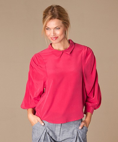 See by Chloé Washed-Silk Blouse - Pink