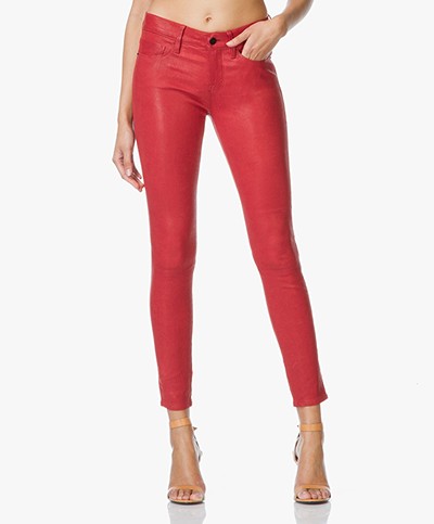 Frame Le Skinny Stretch-Leather Pants - Red
