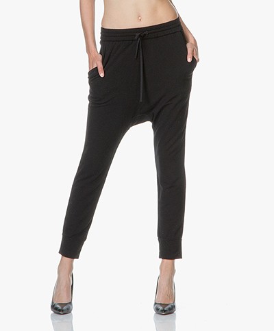 Majestic Jersey Loose-fit Trousers - Black