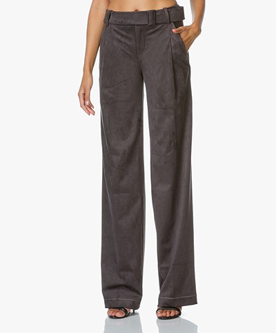 Áeron Bambi Magic Belted Wide Slouchy Pants - Donkergrijs
