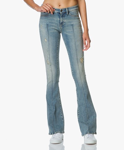 Denham Farrah Super Flare Fit Jeans - Love-worn Blauw