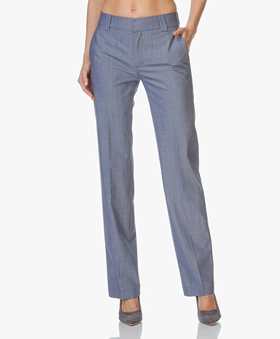 Drykorn Pants Chess in Cool Wool - Light Blue Melage