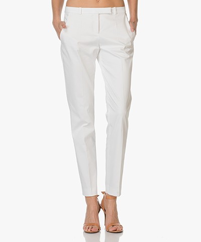HUGO Harile Cotton Blend Trousers - White