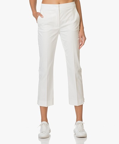Sportmax Fagiani Cropped Cotton Gabardine Pants - White