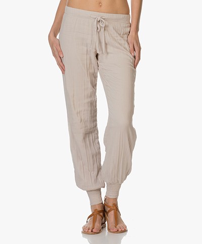 BRAEZ Harem Pants in Cotton and Viscose - Mud