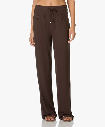 Kyra & Ko Lea Trousers with Loose-fit Legs - Chocolate