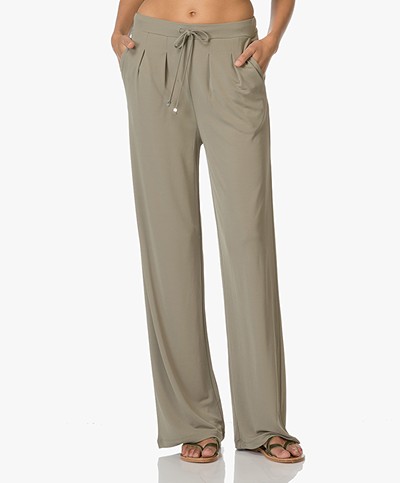 Kyra & Ko Lea Trousers with Loose-fit Legs - Green