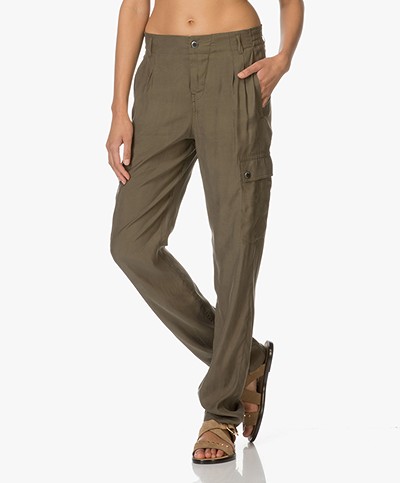 Drykorn Utility Cupro Trousers - Green
