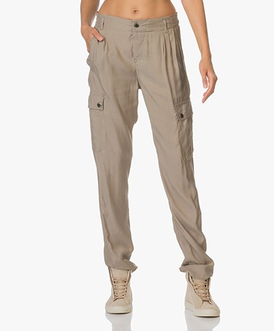 Drykorn Utility Cupro Trousers - Taupe