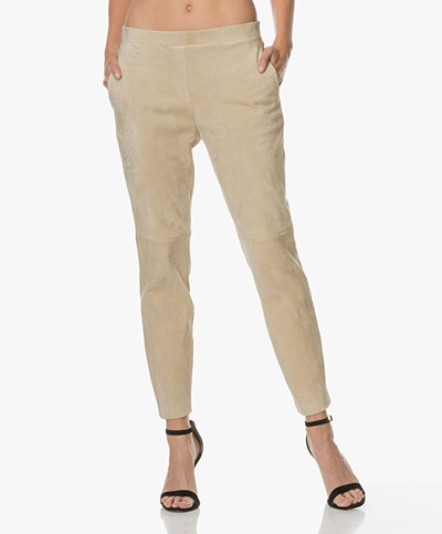 Theory Thaniel Suede Pants - Light Beige