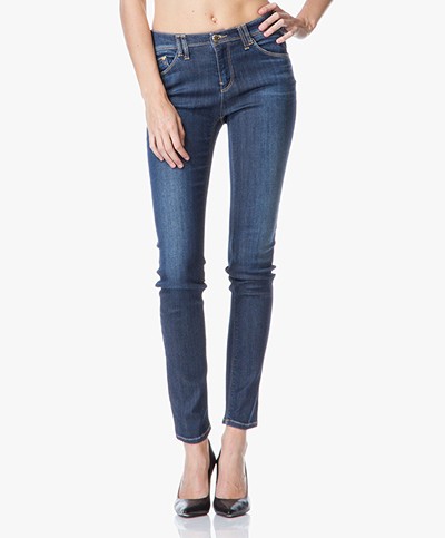 Armani Jeans J28 Slim Fit 5-Pocket Jeans - Blauw Denim 