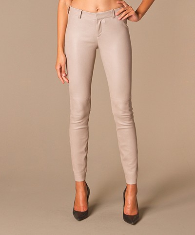 Drykorn Tights Leather Pants - Sand