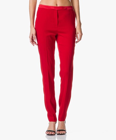 Grace MMXIII Claire Crepe Stretch Tapered Pants - True Red
