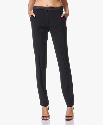 Grace MMXIII Claire Crepe Stretch Tapered Pants - Black