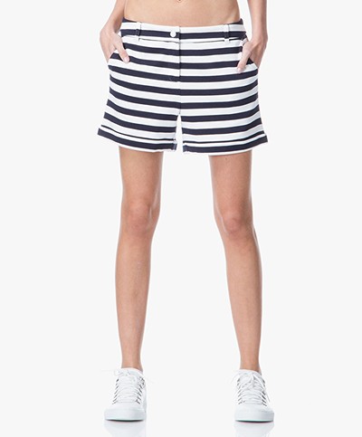 Petit Bateau Jersey Striped Shorts - Navy/White