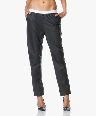 T by Alexander Wang Leather Pants - Black