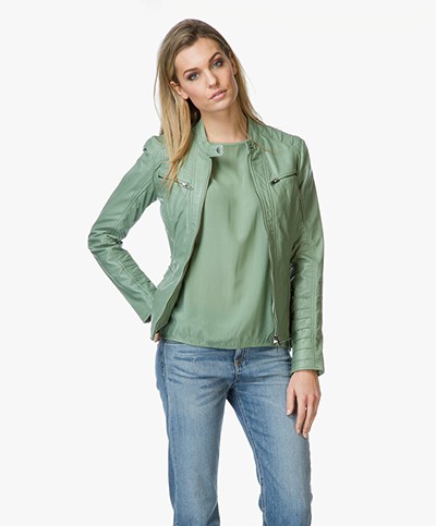 Kyra & Ko Meta Leather Jacket - Soft Green